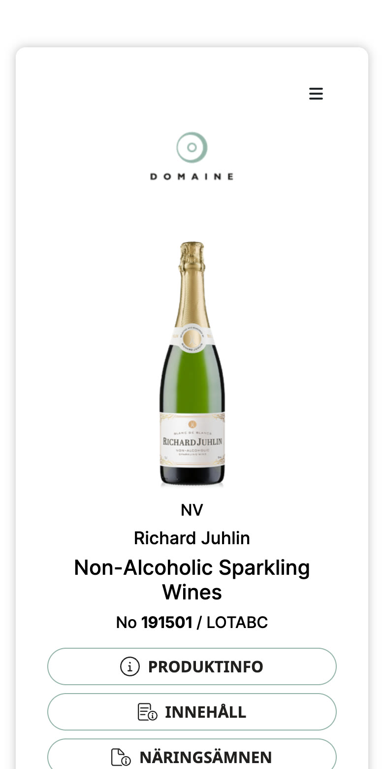 Screenshot: Domaine Wines