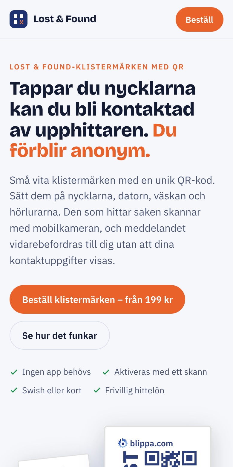 Screenshot: Lost & Found