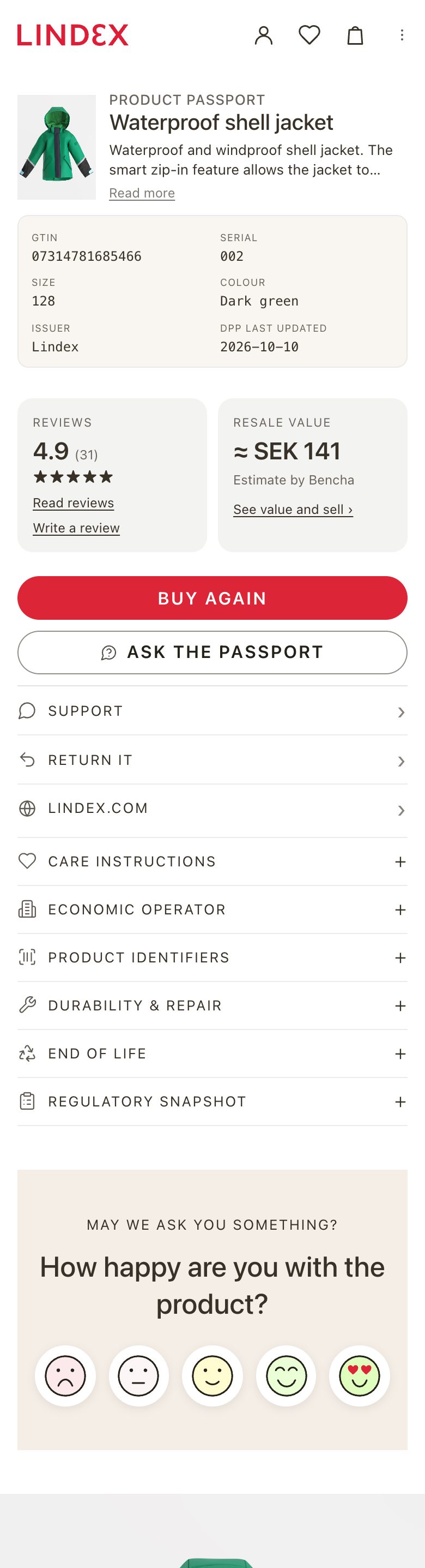 Lindex shell jacket, generation 2. Scan it or open it on your phone.